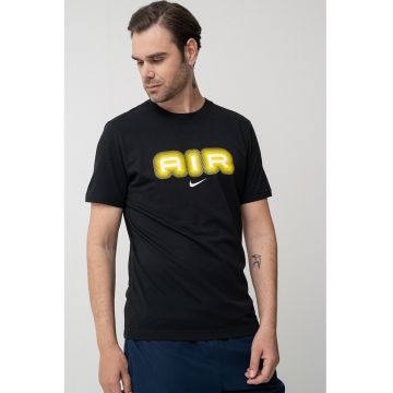 Tricou de bumbac cu imprimeu logo - Alb/Negru/Galben