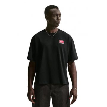 Tricou din bumbac cu croiala lejera si logo aplicat Life