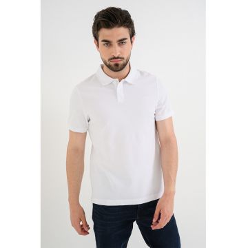 Tricou polo din bumbac Palco - Alb optic