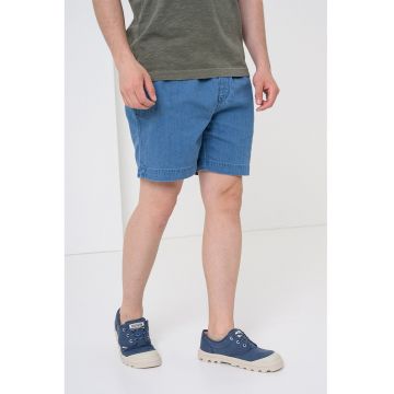 Bermude din denim cu snur - Albastru
