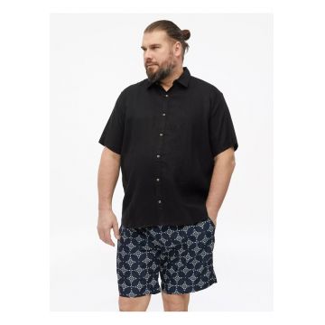 Big Sizes Costum de baie barbati big sizes - imprimeu cu model - Relaxed Fit - Albastru inchis