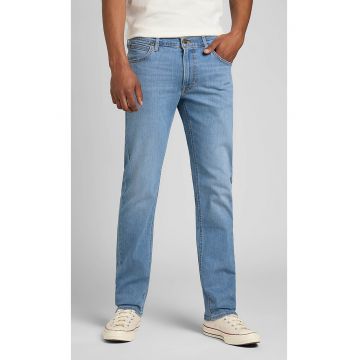 Blugi barbatesti  Daren ZIP FLY - bumbac/poliester/elastan - albastru deschis