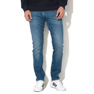 Blugi slim fit cu aspect decolorat Luke - Albastru