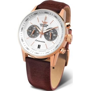 Ceas de barbati  VK64-560B692 clasic maro
