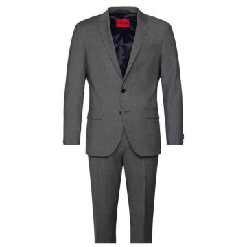Costum slim fit uni din amestec de lana -