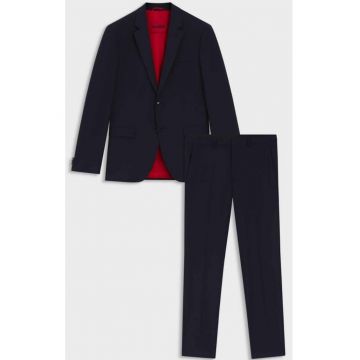 Costum slim fit uni din amestec de lana