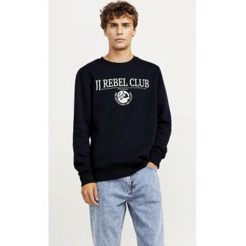 Hanorac barbati Jack&Jones Andrew - cu logo - regular fit - poliester/bumbac - bleumarin/alb