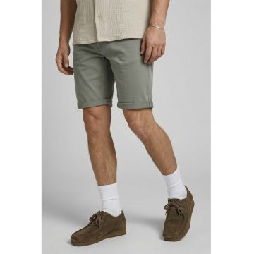 Pantaloni scurti Chino cu model uni - Verde masliniu