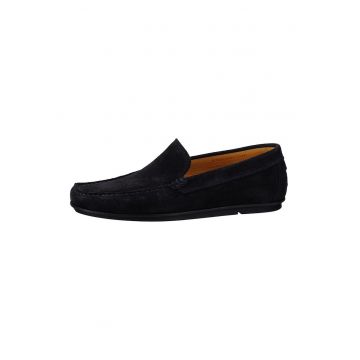 Pantofi loafer din piele intoarsa cu model uni Wilmon - Bleumarin