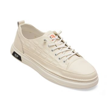 Pantofi sport BITE THE BULLET albi, A76021, din piele naturala