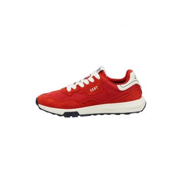 Pantofi sport cu insertii din piele intoarsa Youtron - Rosu