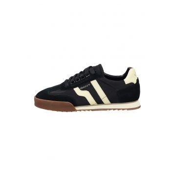 Pantofi sport din piele intoarsa cu garnituri din material textil Baylle - Negru/Crem