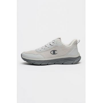 Pantofi sport low-cut Fuze cu insertii din piele ecologica - Gri deschis