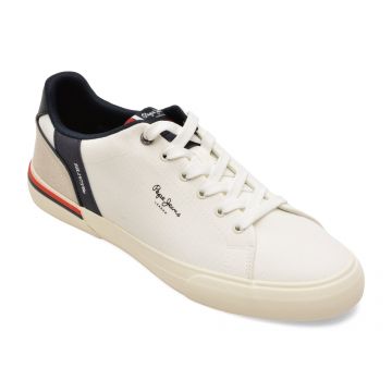 Pantofi sport PEPE JEANS albi, MS30013, din material textil