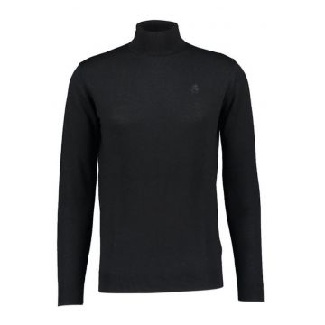 Pulover slim fit din lana cu guler inalt -