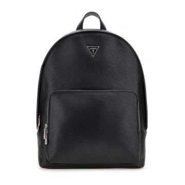 Rucsac de piele ecologica cu textura Saffiano Mllano - Negru