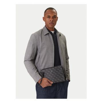 Saszetka barbati -  piele ecologica - negru - One Size INTL