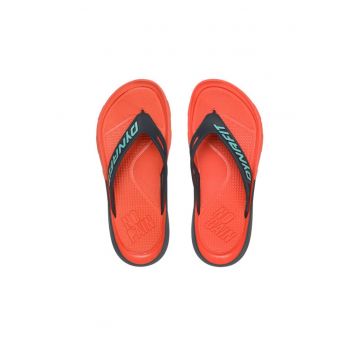 Slapi barbati -  negru/corai - 43 EU - material plastic
