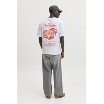 Tricou cu design grafic pe partea din spate - Portocaliu/Alb optic