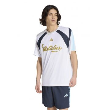 Tricou cu imprimeu TIRO - Alb/Galben murdar/Albastru glaciar