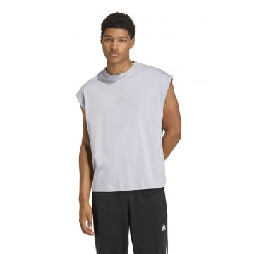 Tricou de bumbac - fara maneci - Argintiu