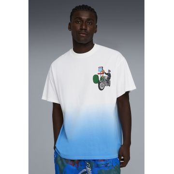 Tricou de bumbac pentru baschet The ATW Dylan - Alb/Bej/Albastru deschis