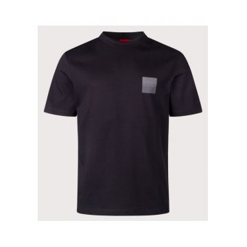 Tricou din bumbac la baza gatului cu logo