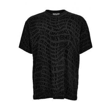 Tricou lejer din bumbac cu imprimeu logo -
