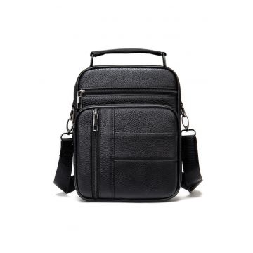 Geanta/Borseta piele naturala - - Negru Obsidian