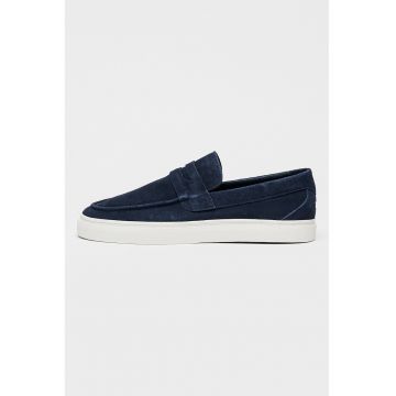 Mocasini din piele intoarsa - Bleumarin