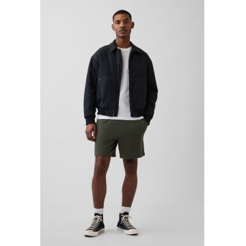 Pantaloni-bermude de trening cu snur - Verde sparanghel