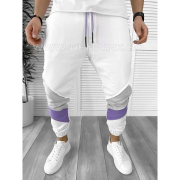 Pantaloni de trening albi conici K154  P20-2.1