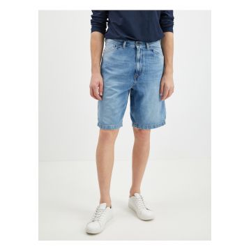 Pantaloni scurti din denim cu talie inalta cu 5 buzunare