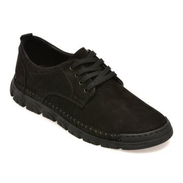 Pantofi OTTER negri, DD1106, din nabuc