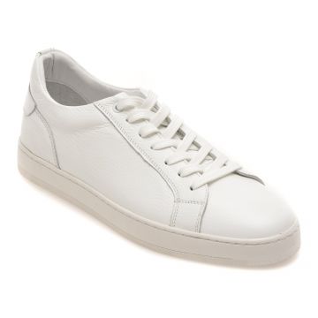 Pantofi sport BITE THE BULLET albi, HRZ09, din piele naturala