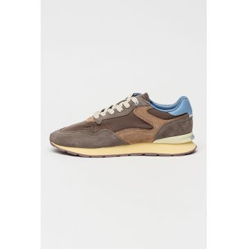 Pantofi sport City de piele intoarsa si material textil cu model colorblock - Maro