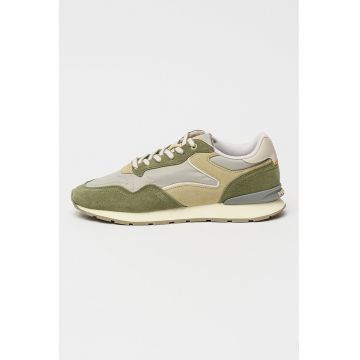 Pantofi sport City low-cut cu garnituri de piele intoarsa - Verde pal/Verde feriga