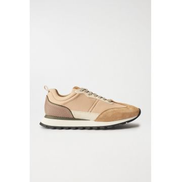 Pantofi sport din material textil si piele