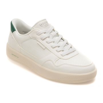 Pantofi sport SKECHERS albi, 183402, din piele ecologica