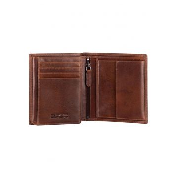 Portofel barbati piele naturala maro 10.5x12.5x2.5cm - Waxy Vintage -  protectie RFID