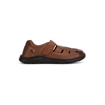 Sandale barbat -  piele - maro - inchidere velcro