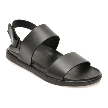 Sandale BITE THE BULLET negre, AL2693, din piele naturala