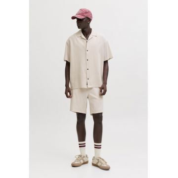 Set de bermude si camasa de bumbac - Bej