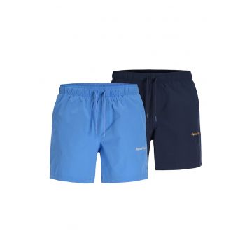 Set de pantaloni scurti de baie cu snur - 2 perechi - Albastru ultramarin/Albastru deschis neon