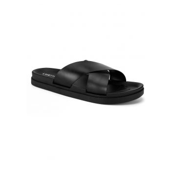 Slapi barbat -  material sintetic - negru - Negru