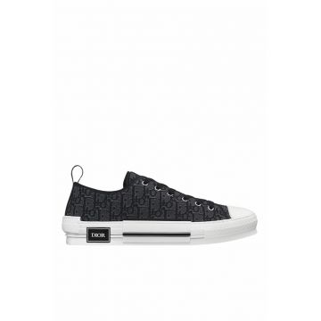 Sneakers barbati -  B23 - Alb/Negru/Argintiu
