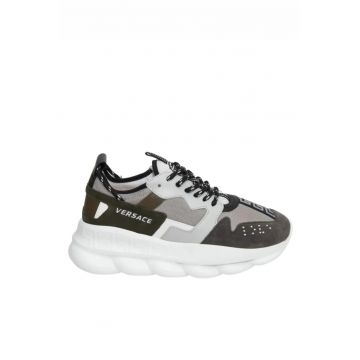 Sneakers barbati -  Chain Reaction - Alb/Negru/Gri/Kaki