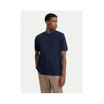 Tricou Barbati -  bleumarin - bumbac si poliester - stil clasic