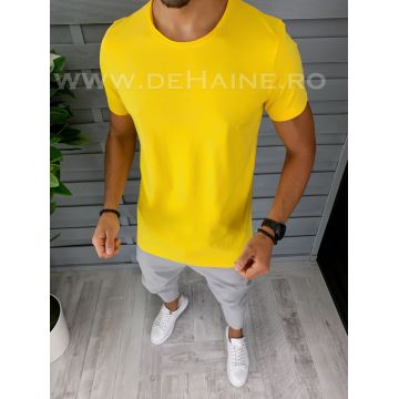 Tricou barbati galben slim fit DEFB1386 cu mic defect P19-1.2
