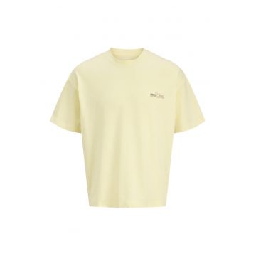 Tricou cu model grafic pe partea din spate - Coral/Galben pastel